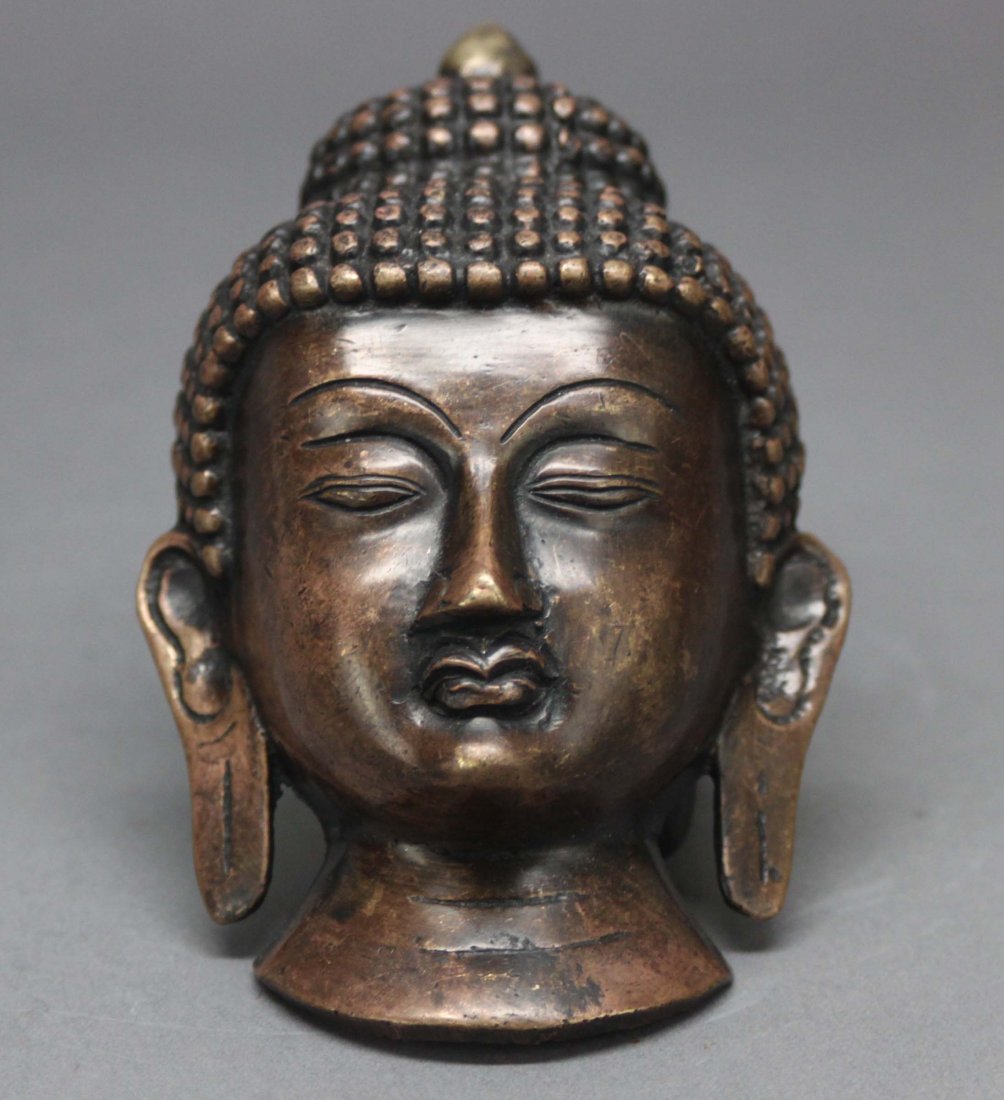 Nepal Bronze Buddah Wall Mask: Dimensions: 5" tall AF130 K7W4