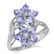 1.6ct Natural Tanzanite & White Topaz Sterling Ring