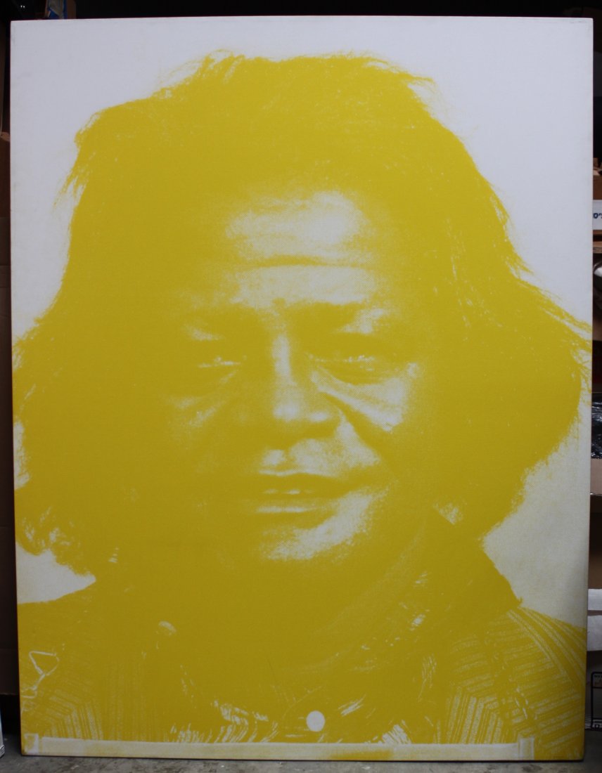 James Brown Pig Portrait By Russell Young 3/5 2002: Screenprint on canvas, dimensions 62" x 48", In 2004 Russell Young emerged on the fine art scene with his first series of screenprints titled “Pig Portraits,” in a sold out show at a Los Angeles G