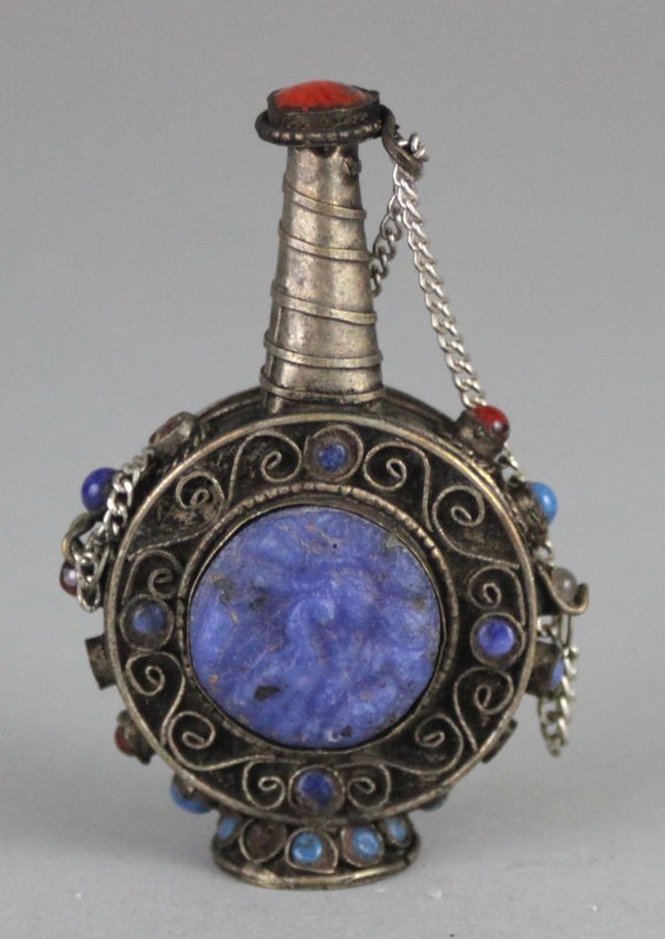 Tibetan Antique Ganesh Carving Snuff Bottle Handmade: NA157, Dimensions: 2.75" H, K7W7