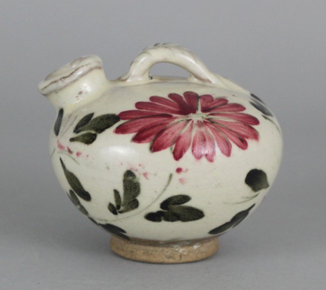 Chinese Antique Porcelain Yuan Period Chi-Zhou Ink Pot: Dimension: 3" H x 3.5", XU464, K2W46