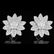Pair 18k White Gold 2.62CTW Diamond Flower Earrings