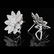 Pair 18k White Gold 2.62CTW Diamond Flower Earrings - 2