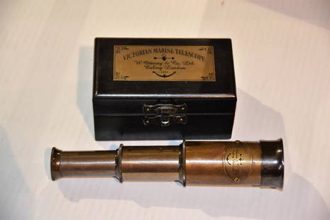 Marine Telescope: Reproduction ‘Victorian Marine Telescope’ stamped W Ottway & Co. Ltd. Ealing, London. Comes with Box