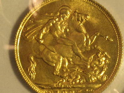 SOUVERAIN GOLD 22kt. COIN FROM 1925: Nice Gold Coin 22kt.