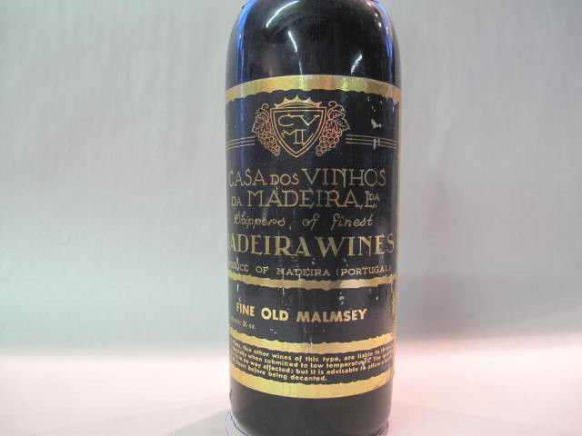 Madeira wine over 30 years old, fine old Malmsey: This wine bottle will be sold in auction with S.A.Q.approbation. Note: All wine bottles value were upraised $100-$200, even if they are worth more or less. We all start them at $10, because these bott