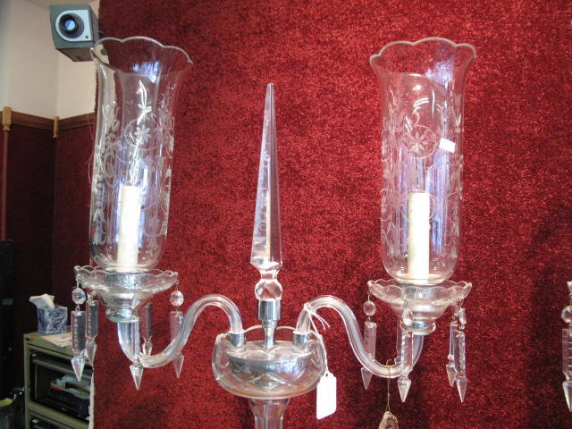 GENUINE CRISTAL PAIR OF CANDELABRA 24 inches tall. - 2