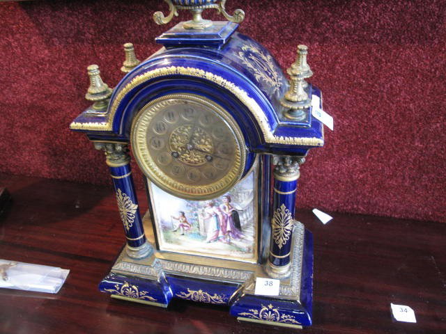 FRENCH ANTIQUE PORCELAIN CLOCK CIRCA 1890