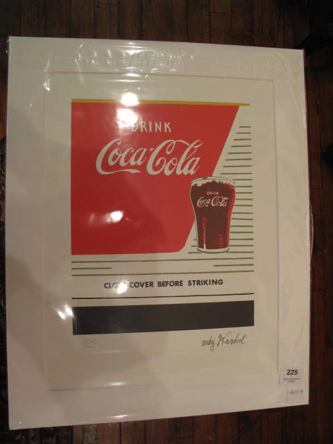 ANDY WARHOL COCA COLA SIGNED IN THE PLAQUE: NUM. 4202-5000 NUM. PENCIL