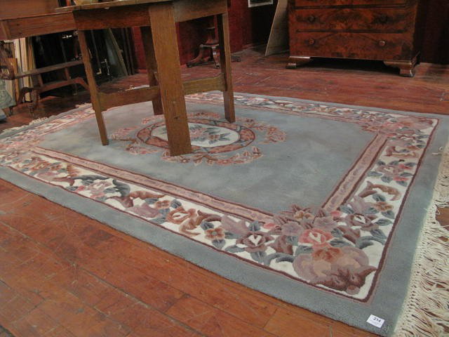 TAPIS GRIS A MOTIFS FLEURIS, 65X96: AUBUSSON STYLE