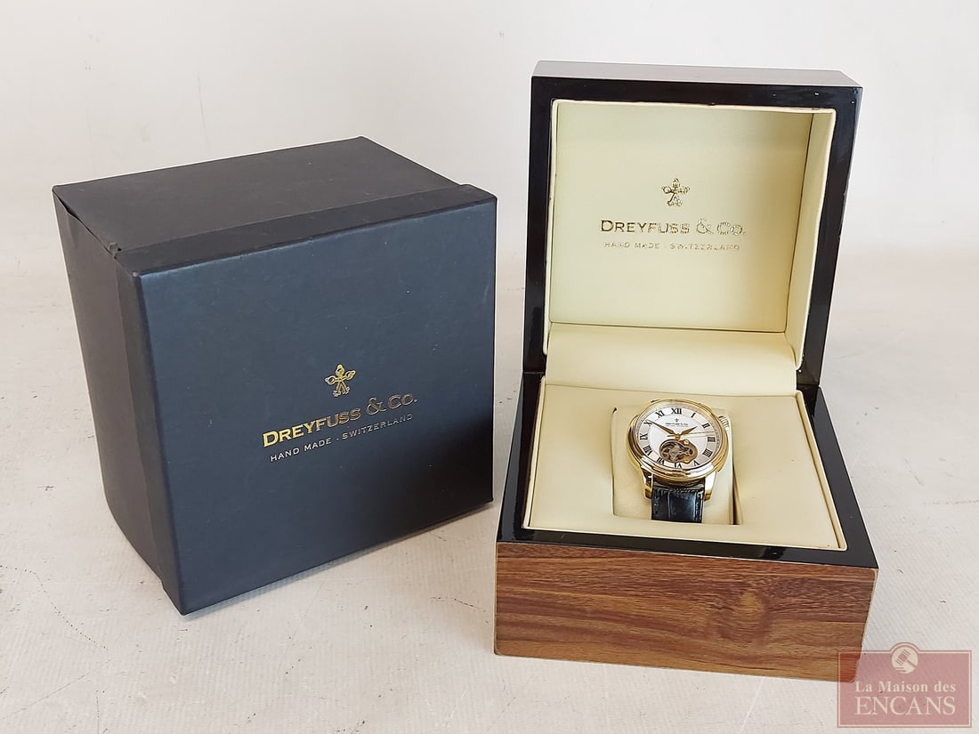 Dreyfuss and Co. watch Swiss automatic movement model Seafarer measuring 44mm - in its box with pape: Dreyfuss and Co. watch Swiss automatic movement model Seafarer measuring 44mm - in its box with papers - functional
