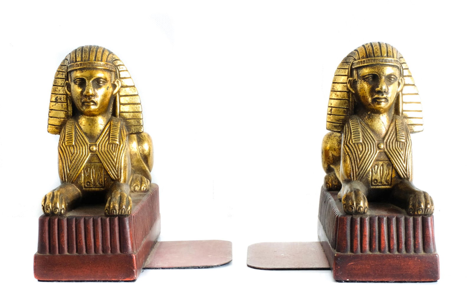 Pair, Vintage Borghese Gilt Sphinx Bookends (1 of 6)