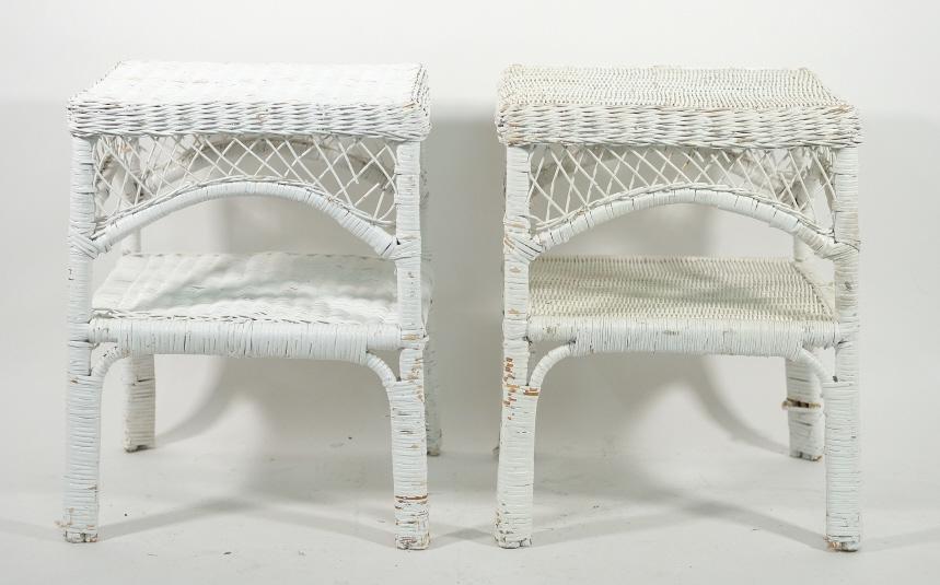 Pair, Vintage Wicker Side or End Tables (1 of 6)