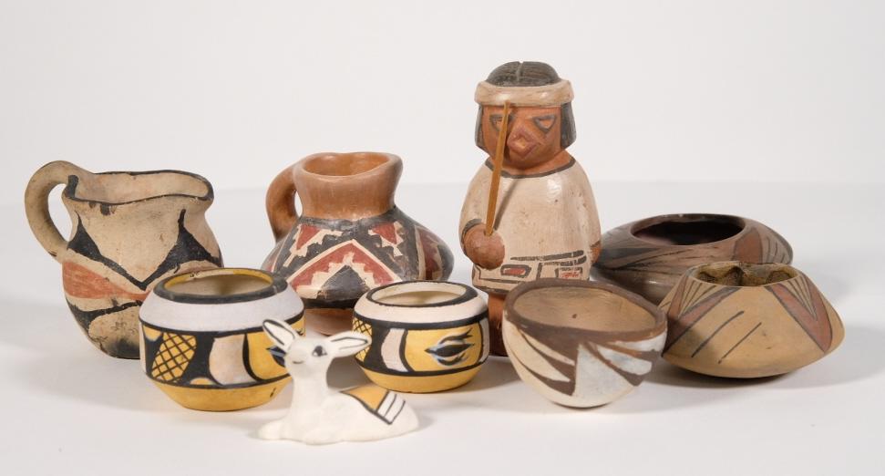 Group, Nine Small Pueblo Pottery Miniatures (1 of 2)