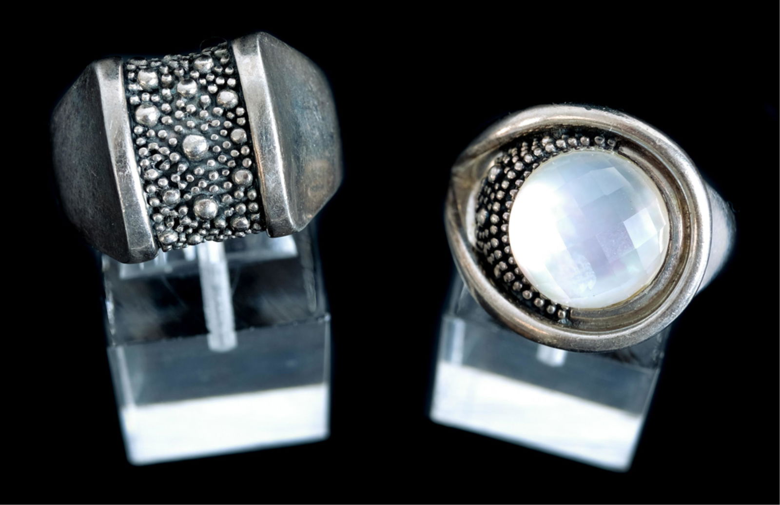Two Michael Dawkins Sterling Rings, Size 8 (1 of 9)