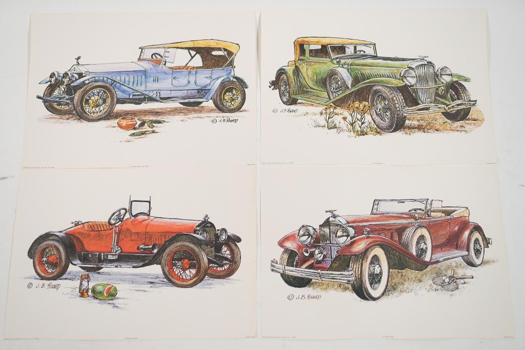Group, 4 Antique Car Litho's Arthur Kaplan Co 1960 (1 of 6)