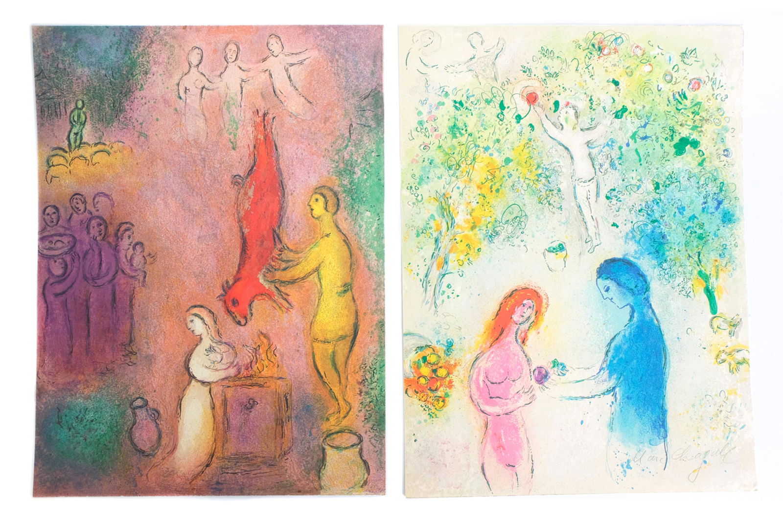 Marc Chagall, Two Color Lithographs, Signed (1 of 8)