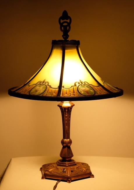 Aesthetic Style Table Lamp w/Reverse Painted Shade (1 of 8)