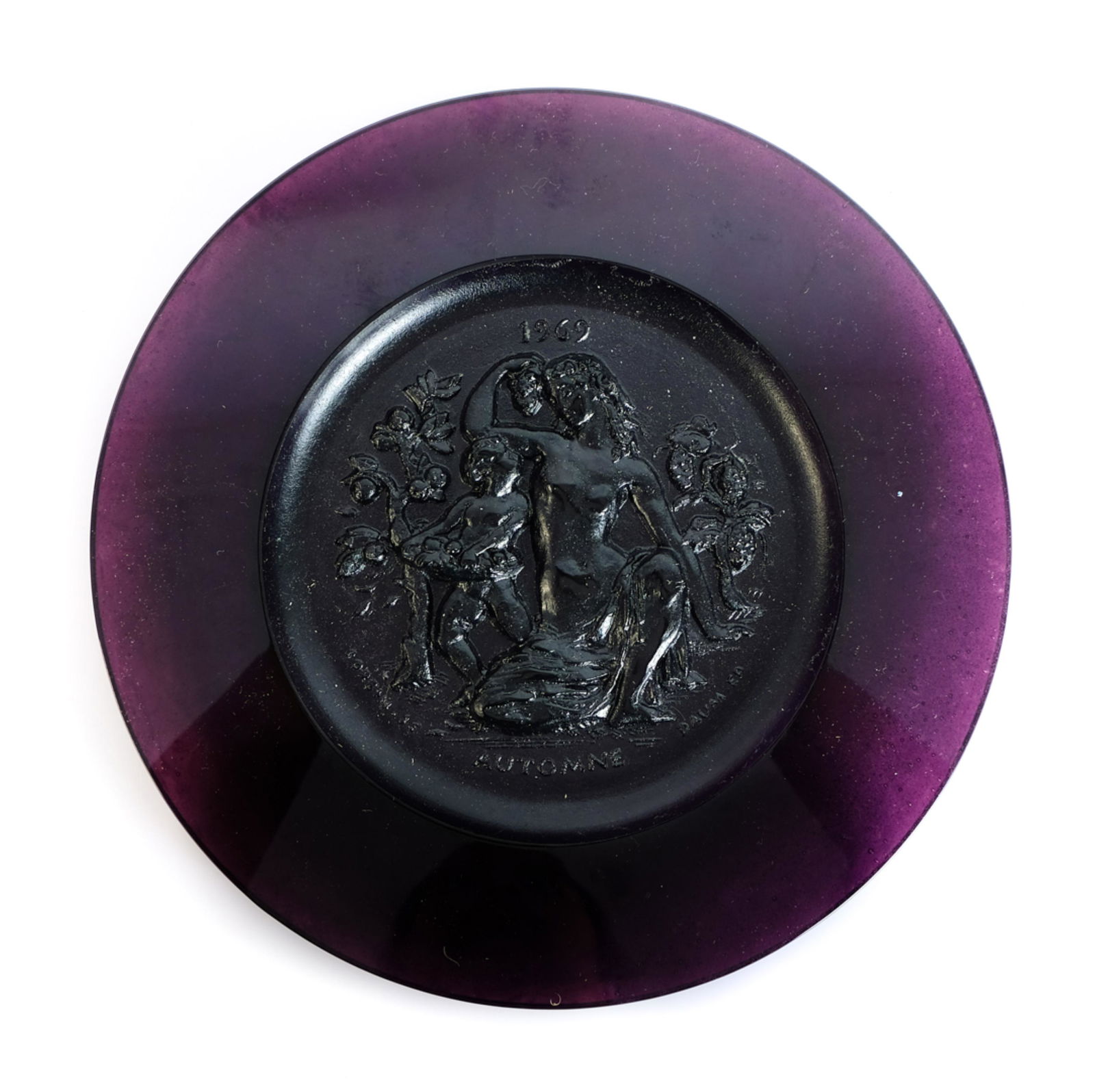 Daum Pate de Vere "Automne" Amethyst Plate '69 (1 of 6)