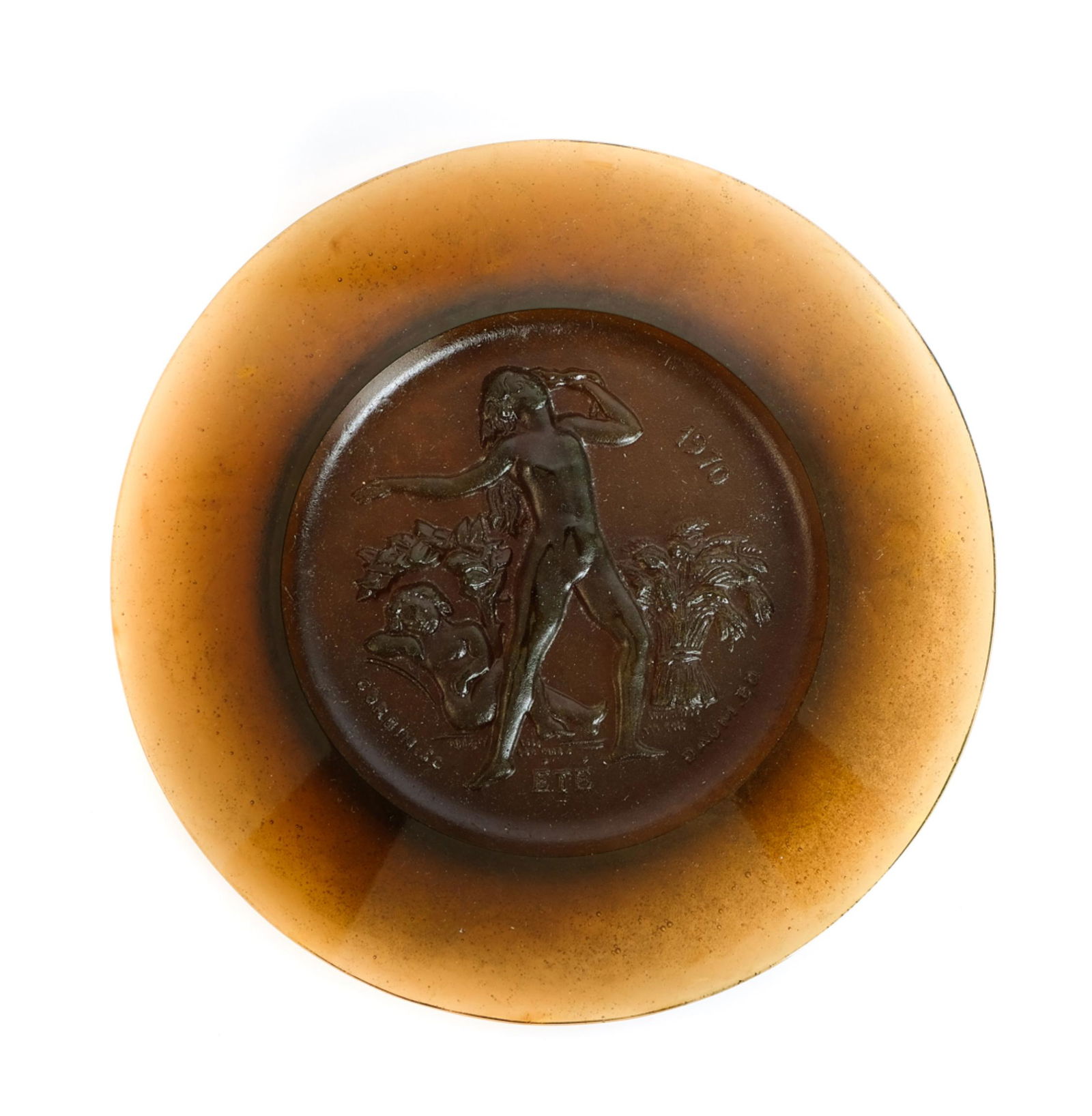 Daum Pate de Vere "Ete" Topaz Plate, 1970 (1 of 7)