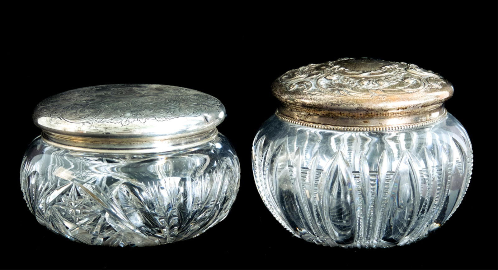 Two Gorham Sterling Silver & Cut Glass Jars (1 of 9)