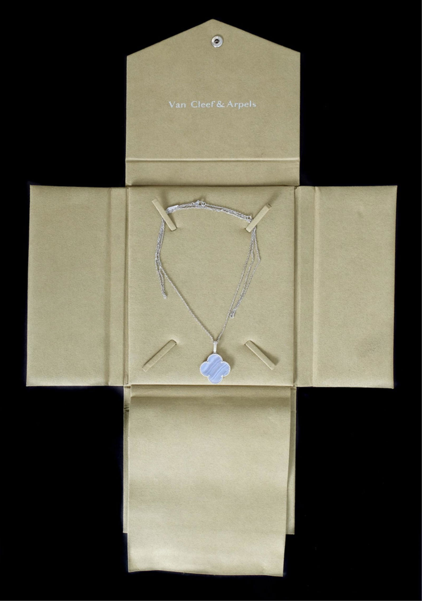 Attr. VCA 18k WG  Alhambra Diamond & MOP Necklace (1 of 6)