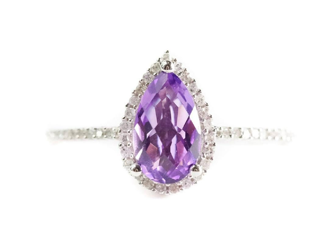 14k White Gold Amethyst & Diamond Ring (1 of 5)