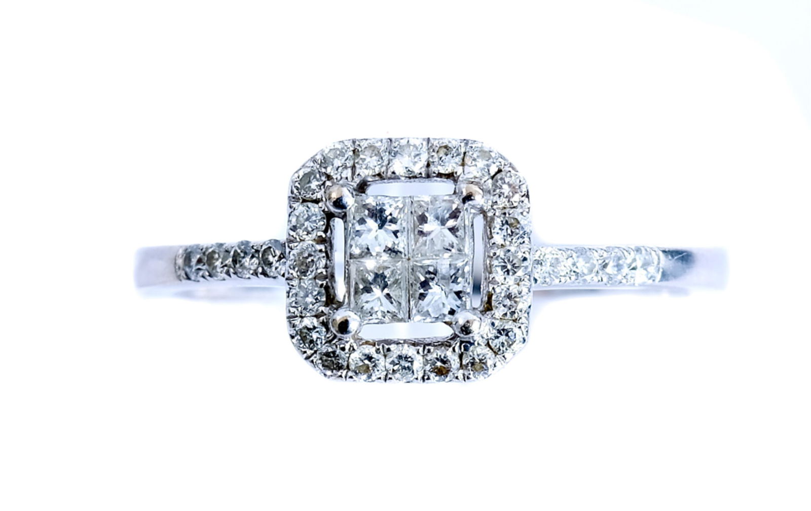 14k White Gold & Diamond Ring, Size 5 1/2 (1 of 4)