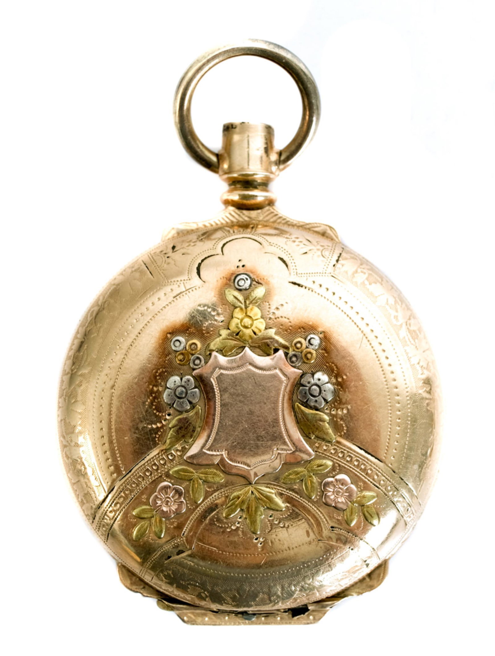 Columbus Watch Co Tri-Color Gold Pocket Watch (1 of 7)
