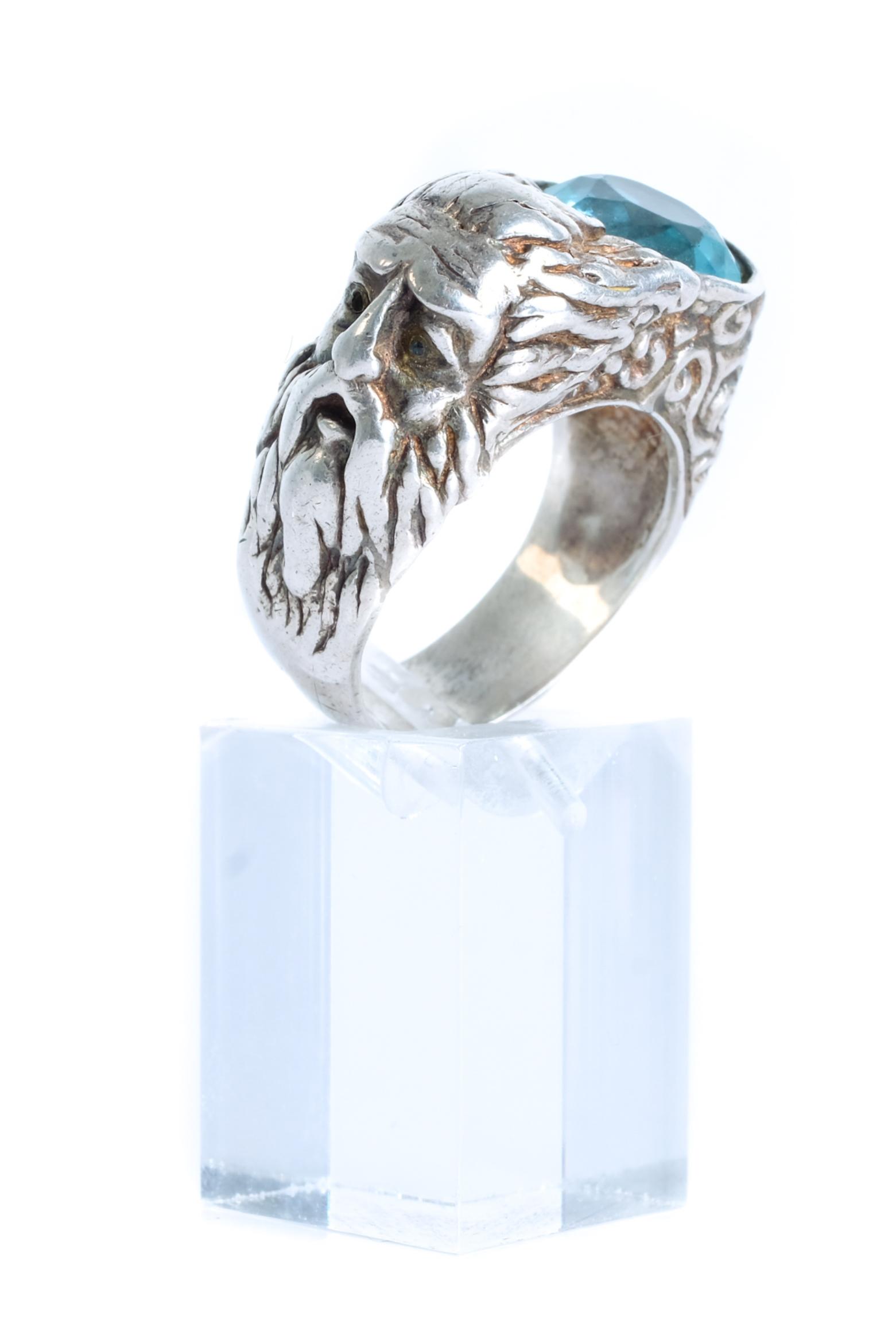 Men's Sterling Silver 10 Commandments Ring (1 of 6)