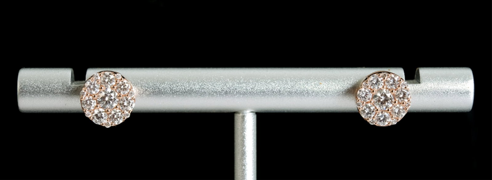 10k Rose Gold Diamond Solitaire Earrings (1 of 5)