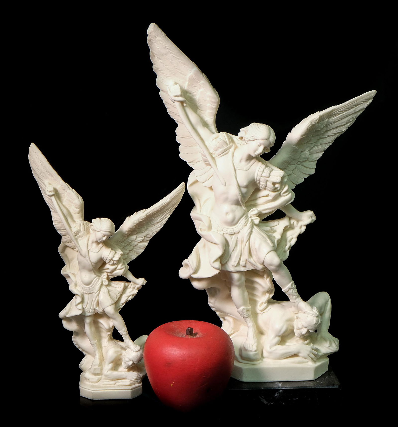 2  St. Michael Slaying the Devil Resin Sculptures (1 of 12)
