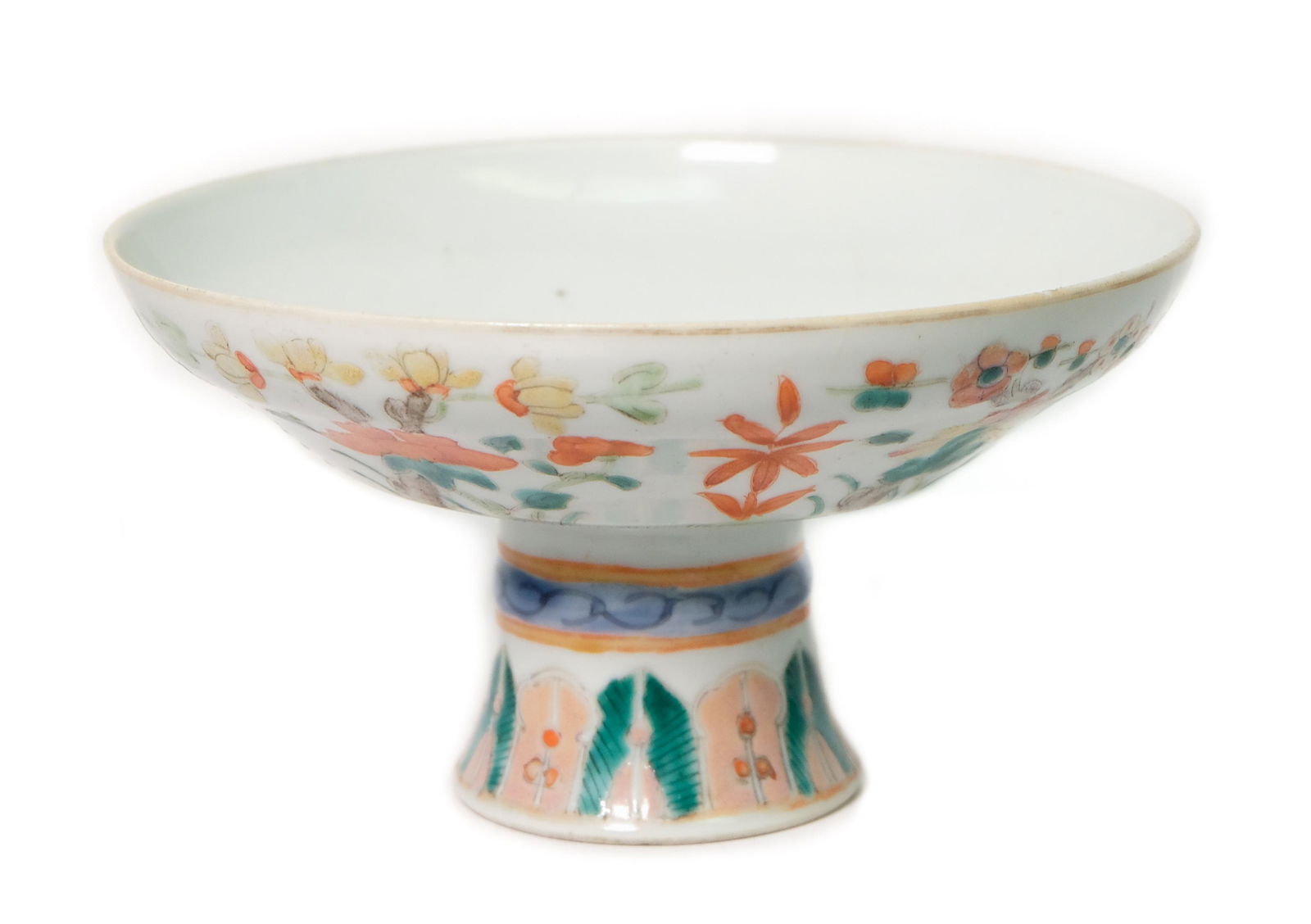 Chinese Hand Painted Porcelain Pedestal Bowl (1 of 5)