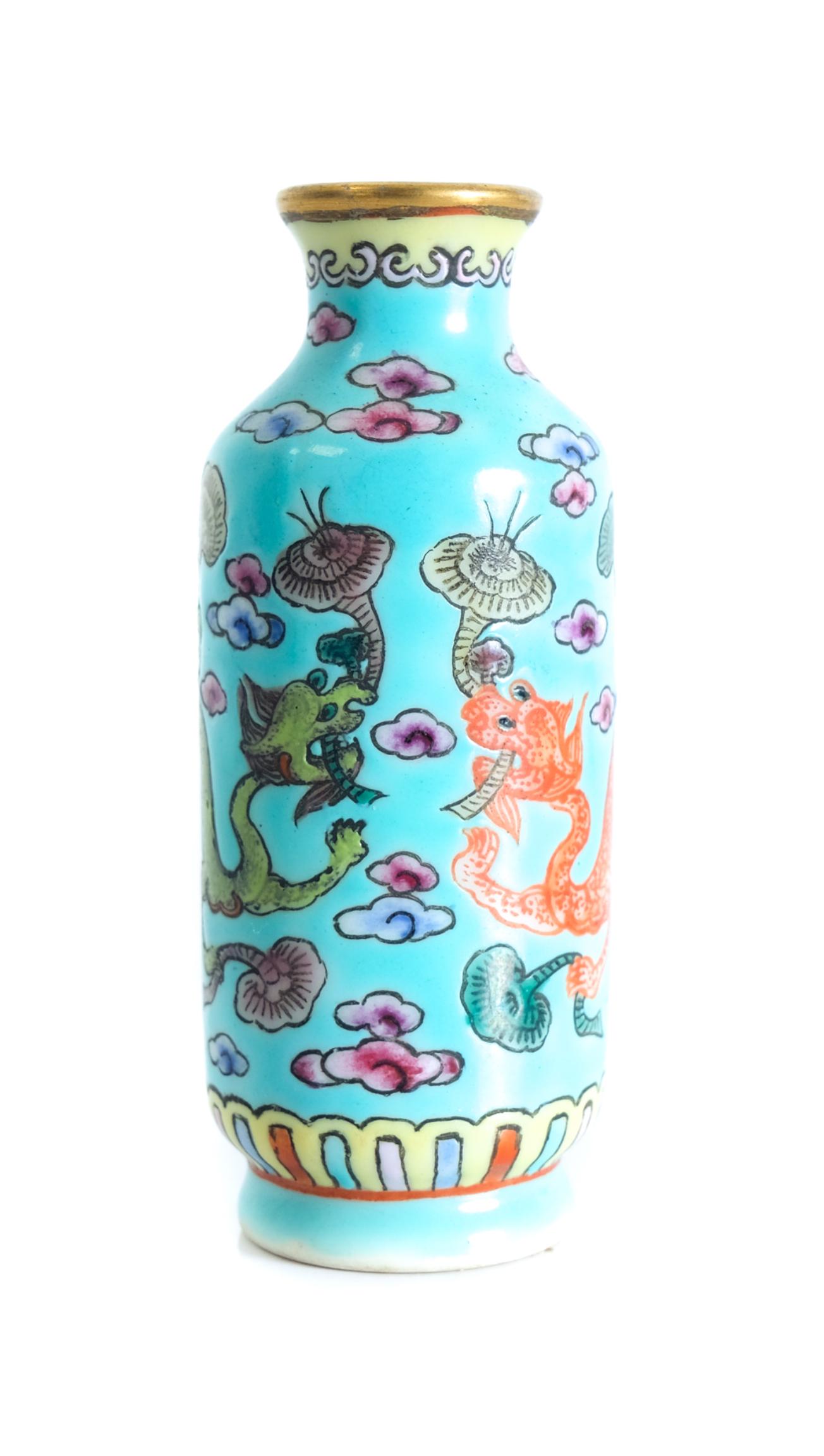 Chinese Famille Rose Mini Vase Jing Wei Tang (1 of 7)