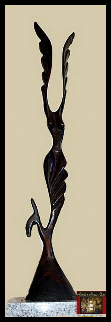 Alexander Archipenko Limited Edition Sculpture: Alexander Archipenko signed and numbered limited edition bronze sculpture, "Winged Angel" Museum patina very well maintained - Mint Condition - In the manner of - Rare