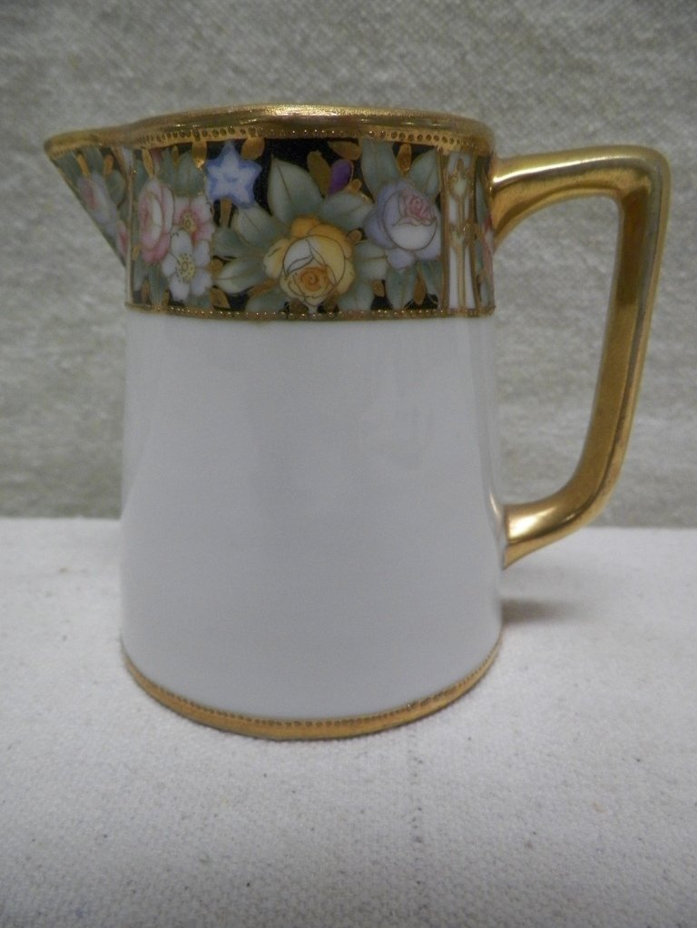 RC Nippon Creamer: C 1910. 3-3/8" Tall 4" Handle to Spout.