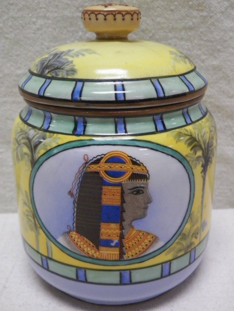 Nippon Morimura Brothers Humidor Egyptian Design: 5.5" Tall 4"W.