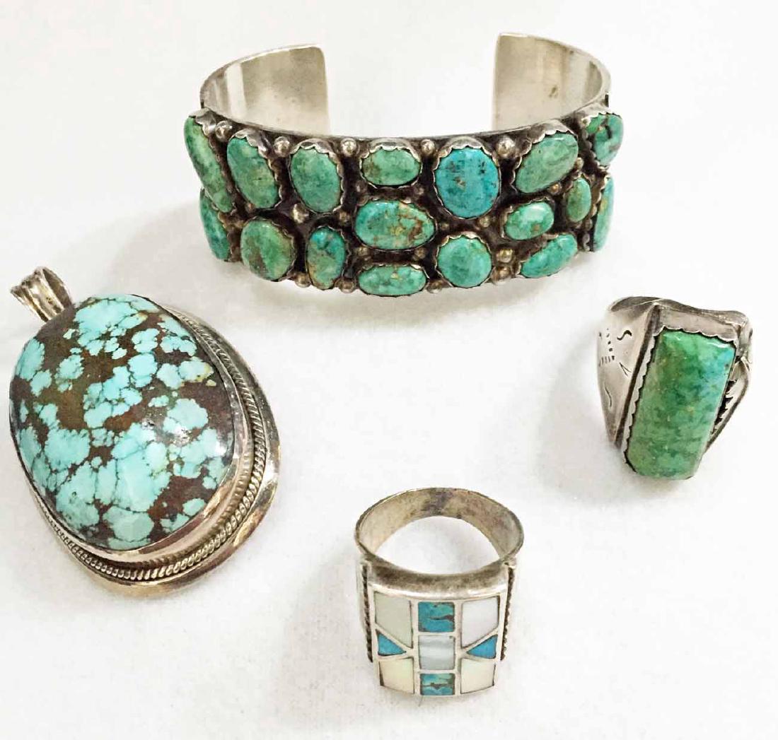 Native American Sterling Silver And Turquoise Jewelry (1 of 6)