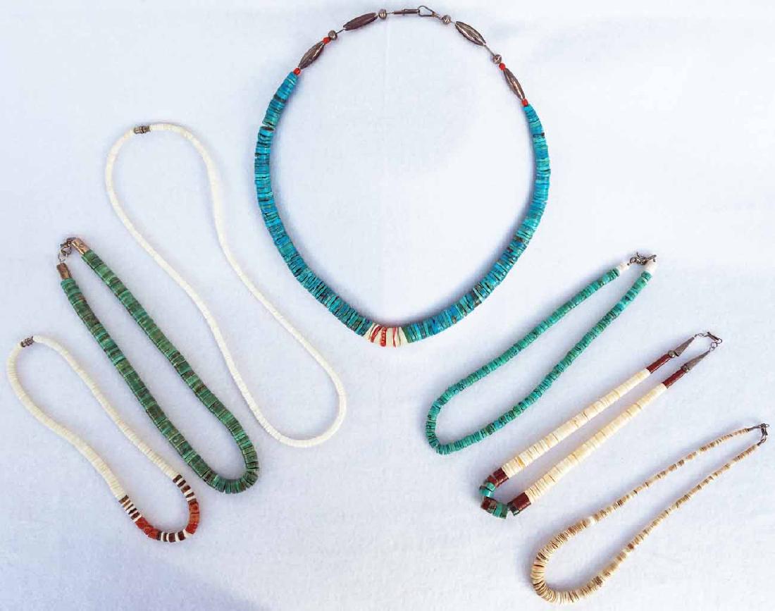 Native American Turquoise And Shell Necklaces (1 of 4)