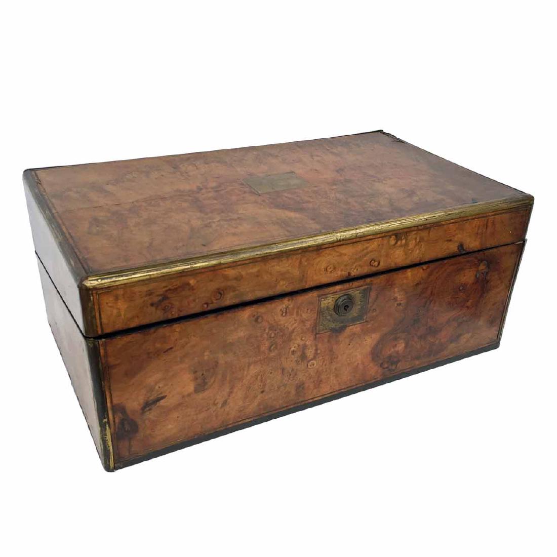 19th Century English Burlwood Writing Desk (1 of 5)