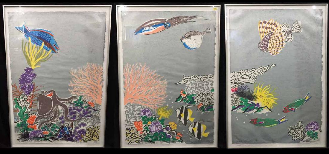 Mayumi Oda Tryptic Woodblock Print (1 of 8)