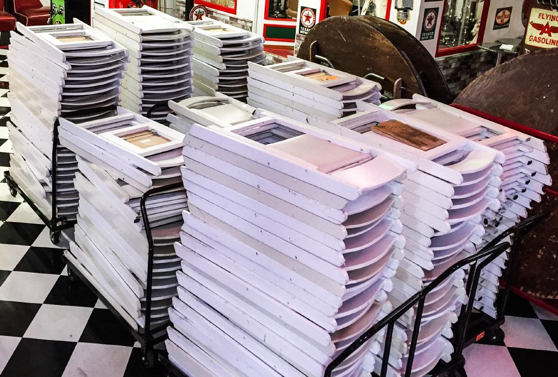 Stacking Foldable Chairs with Dollies (1 of 1)