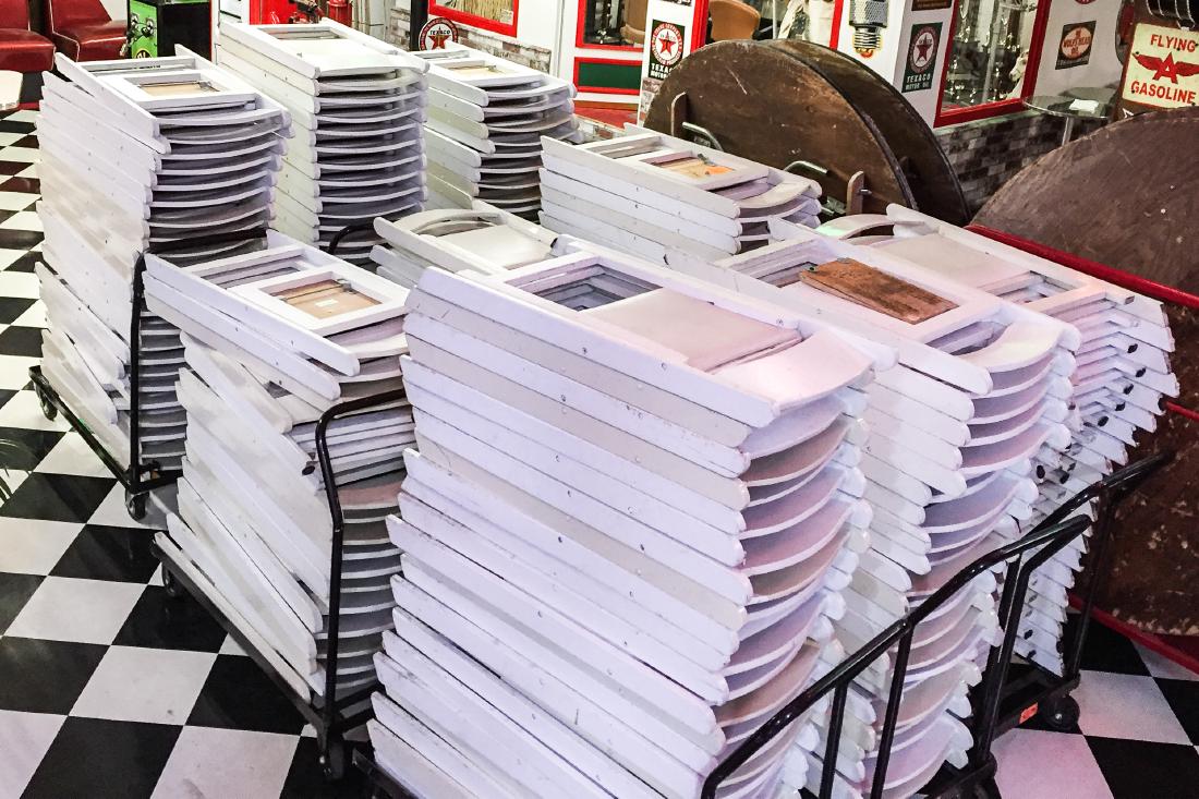 Stacking Foldable Chairs with Dollies (1 of 1)