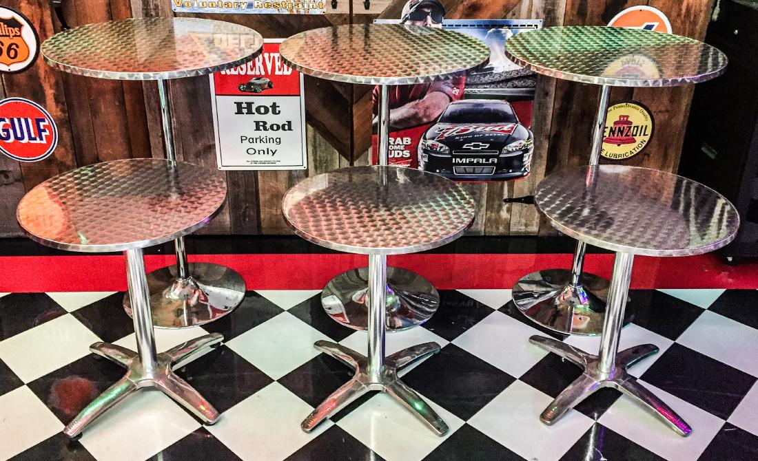 1950s Diner Style Chrome Tables (1 of 3)