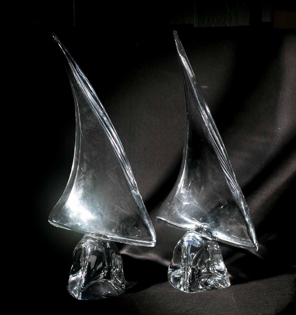 Daum Crystal Sail Boat Sculptures (1 of 4)