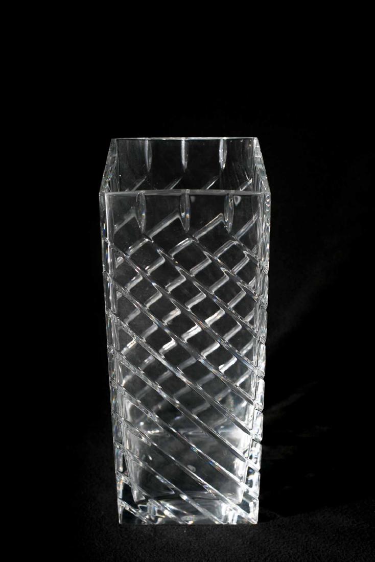Baccarat Vase: (1) approx. 12"h x 4 1/2"w. Marked on base: Baccarat maker's mark