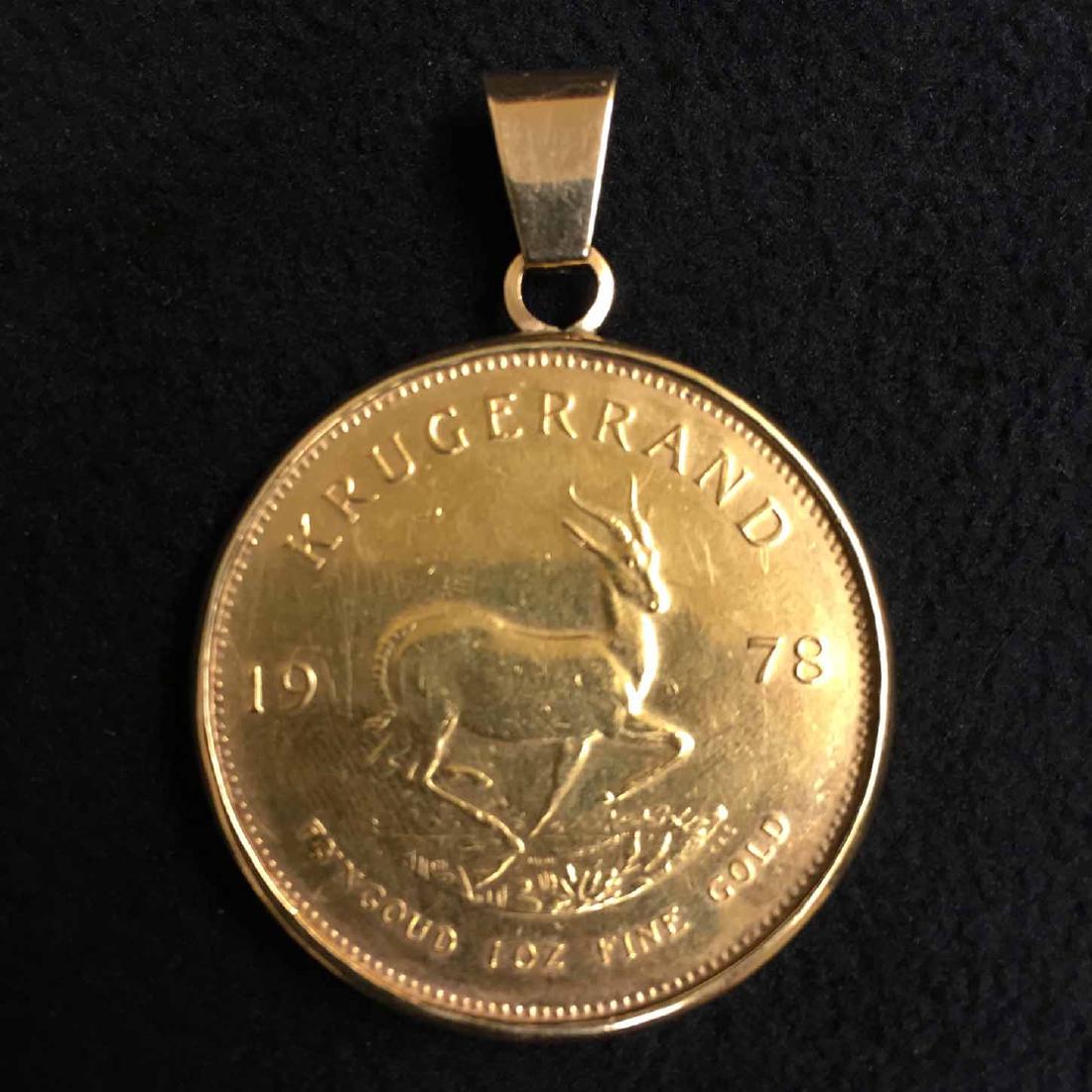 Krugerrand Gold Coin Pendant (1 of 2)