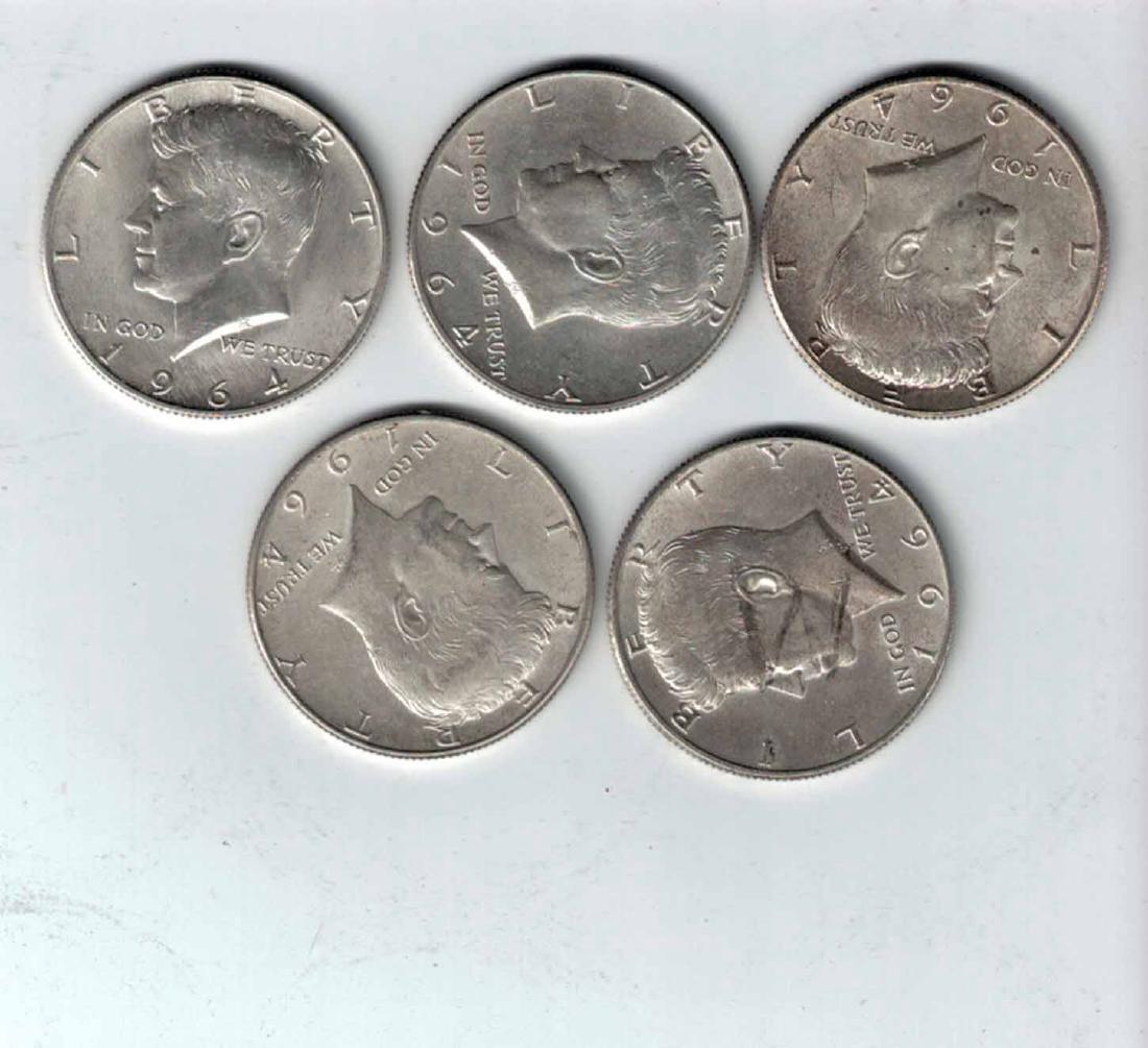 (5) 1964 Kennedy Half Dollars (1 of 2)