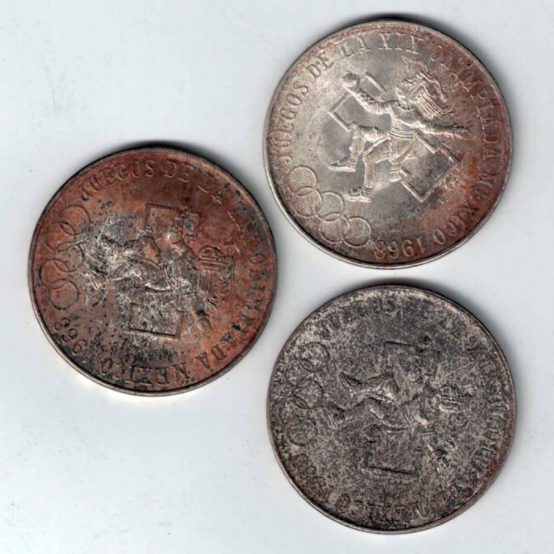 (3) 1968 Twenty Five Peso Silver Coins (1 of 2)