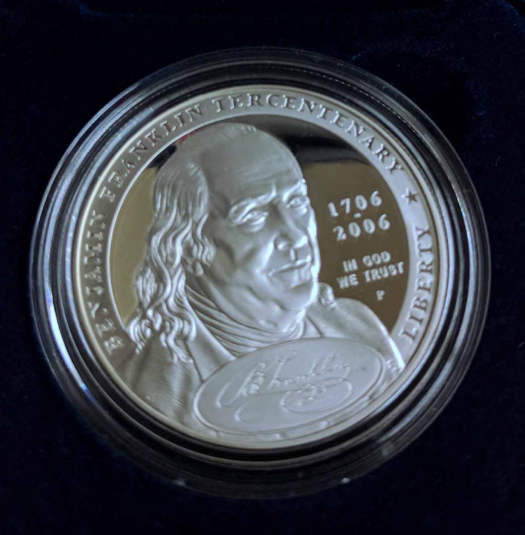(10) US Silver Commemorative $1 Coins: Including: (2) White House 200th Anniversary. (1) US Constitution 200th Anniversary. (1) Jackie Robinson. (1) 1995 Special Olympics. (2) 2005 John Marshall Chief Justice. (3) Benjamin Franklin.